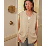 ゴールド釦オーバーニットベスト | titivate | 詳細画像17 