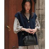 ゴールド釦オーバーニットベスト | titivate | 詳細画像10 