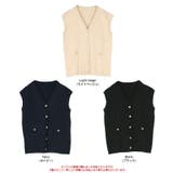 ゴールド釦オーバーニットベスト | titivate | 詳細画像11 