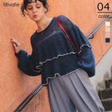 ティアードフリルモヘアライクローゲージニットトップス | titivate | 詳細画像1 
