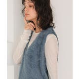 Vネックオーバーサイズシャギーニットベスト | titivate | 詳細画像12 