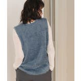 Vネックオーバーサイズシャギーニットベスト | titivate | 詳細画像13 