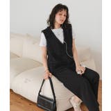 Vネックオーバーサイズシャギーニットベスト | titivate | 詳細画像18 