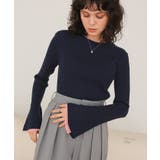 配色シアードッキングフレアスリーブリブニット | titivate | 詳細画像34 