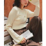 配色シアードッキングフレアスリーブリブニット | titivate | 詳細画像2 