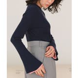 配色シアードッキングフレアスリーブリブニット | titivate | 詳細画像16 