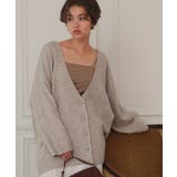 深Vネックルーズニットカーディガン | titivate | 詳細画像2