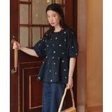 フラワー刺繍ペプラムニットトップス | titivate | 詳細画像20 