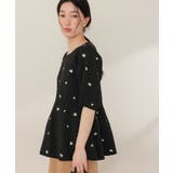 フラワー刺繍ペプラムニットトップス | titivate | 詳細画像32 