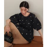 フラワー刺繍ペプラムニットトップス | titivate | 詳細画像14 