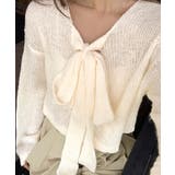 前後2wayリボンデザインシアーローゲージニット | titivate | 詳細画像17 