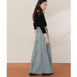 ハイウエストボリュームフレアデニムスカート | titivate | 詳細画像18 