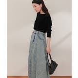 ハイウエストボリュームフレアデニムスカート | titivate | 詳細画像21 