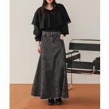 ハイウエストボリュームフレアデニムスカート | titivate | 詳細画像22 