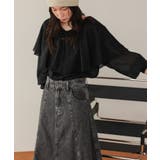 ハイウエストボリュームフレアデニムスカート | titivate | 詳細画像24 