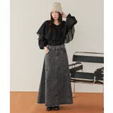 ハイウエストボリュームフレアデニムスカート | titivate | 詳細画像25 