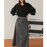 ハイウエストボリュームフレアデニムスカート | titivate | 詳細画像8 