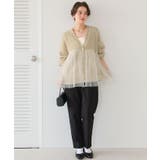 チュールドッキングVネックニットカーディガン | titivate | 詳細画像9 