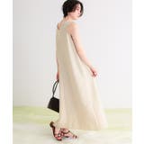 リネンライクVネックフリルデザインノースリーブワンピース | titivate | 詳細画像2