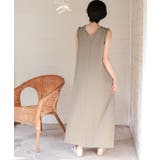 リネンライクVネックフリルデザインノースリーブワンピース | titivate | 詳細画像4