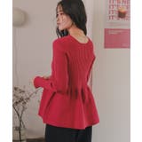 前後2wayヘンリーネックペプラムニットトップス | titivate | 詳細画像24 