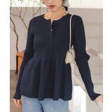 前後2wayヘンリーネックペプラムニットトップス | titivate | 詳細画像8 