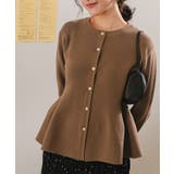 ゴールド釦ペプラムニットカーディガン | titivate | 詳細画像20 