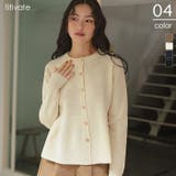 ゴールド釦ペプラムニットカーディガン | titivate | 詳細画像1 