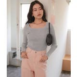 UVケア/抗ピルスクエアリブニット | titivate | 詳細画像2