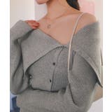 アシンメトリーオフショルダーニットトップス | titivate | 詳細画像12