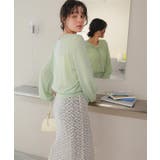 前後2wayボリュームスリーブシアーニットカーディガン | titivate | 詳細画像8 