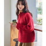 ハイネックふわっとタッチニット トレンド感のあるオシャレな配色 トップス | titivate | 詳細画像10