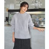 ハイネックふわっとタッチニット トレンド感のあるオシャレな配色 トップス | titivate | 詳細画像14