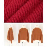 ハイネックふわっとタッチニット トレンド感のあるオシャレな配色 トップス | titivate | 詳細画像4