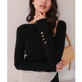 ボートネックゴールド釦デザインニット | titivate | 詳細画像21 