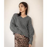 Vネックローゲージケーブルニット トップス レディース | titivate | 詳細画像16