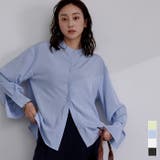 アジャスタブルカフスバンドカラーシャツ トップス レディース | titivate | 詳細画像1 