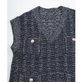Vネックツイードベスト トップス レディース | titivate | 詳細画像6 