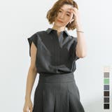 リネンライクフレンチスリーブスキッパーブラウス【UR’S ユアーズ】 | titivate | 詳細画像1 