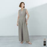 リネンライクディープハートネックオールインワン【UR’S ユアーズ】 | titivate | 詳細画像1 