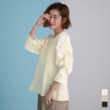 シャーリングデザインスリーブVネックブラウス【UR’S ユアーズ】 | titivate | 詳細画像1 