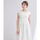 スクエアネックハイウエストフレンチスリーブワンピース【UR’S ユアーズ】 | titivate | 詳細画像15 