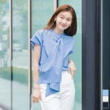 バンドカラーデザインボウタイオーバーサイズブラウス【UR’S ユアーズ】 | titivate | 詳細画像1