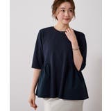 ウエスト切替ギャザーハーフスリーブTシャツ【UR’S ユアーズ】 | titivate | 詳細画像25 