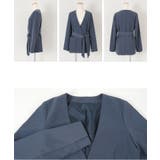 ベルト付ノーカラージャケット アウター レディース | titivate | 詳細画像9