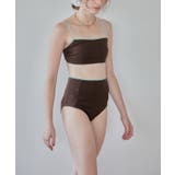 バイカラーラインシンプルハイウエストビキニ 水着 | titivate | 詳細画像29 