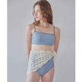 バイカラーラインシンプルハイウエストビキニ 水着 | titivate | 詳細画像10 