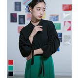 シャーリングスリーブ襟付きニット【miette ミエット】 | titivate | 詳細画像1 