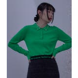 ビジューカラー裾ロゴポロニット【miette ミエット】 | titivate | 詳細画像5 