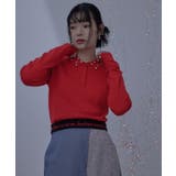 ビジューカラー裾ロゴポロニット【miette ミエット】 | titivate | 詳細画像7 